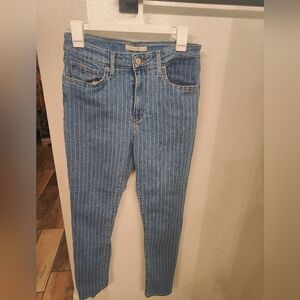 Levi's Women's Skinny Jeans, Size 29, Light Blue With Stripes